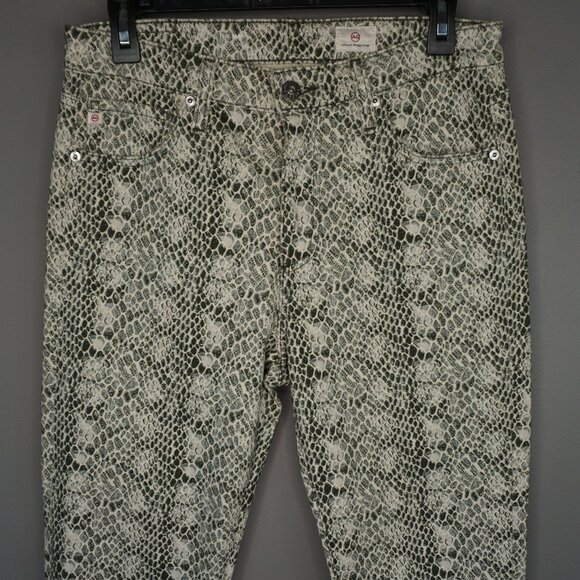 New AG Adriano Goldschmied The Mari High Rise Straight Snake Print Jeans size 29 - Picture 4 of 16